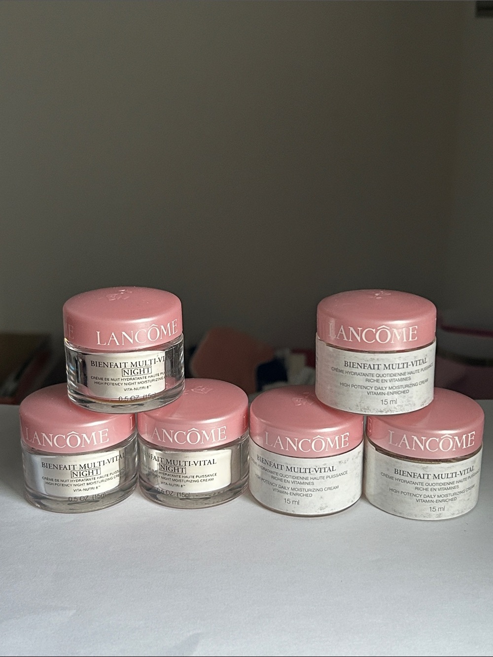 15mlx6 Lancôme Bienfait Multi-Vital Pink Moisturizing Cream (Day & Night)